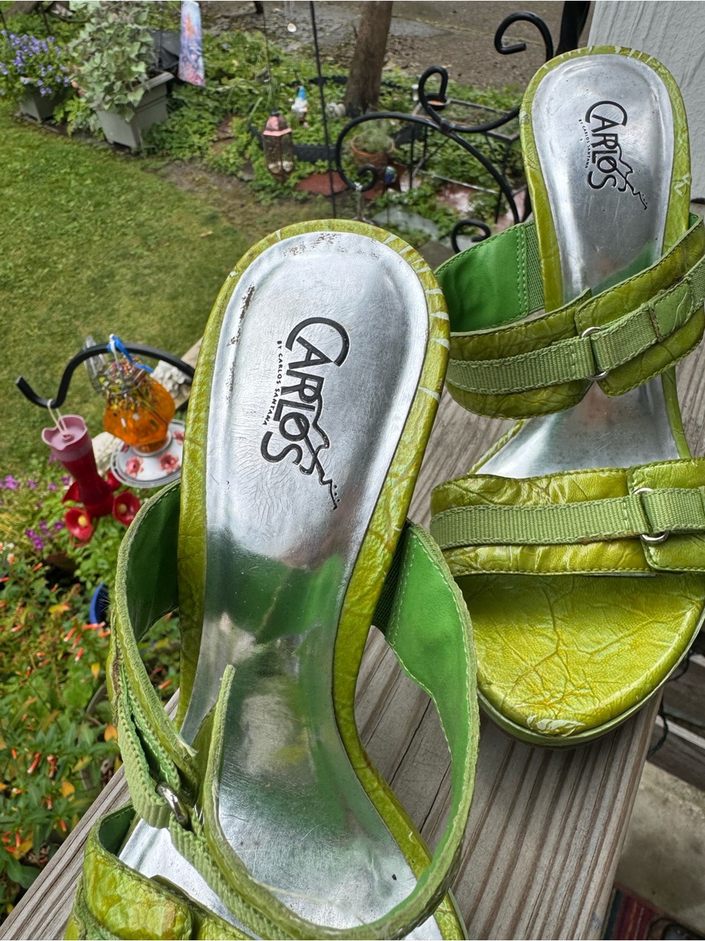 Carlos Santana Lime Green Platform Stiletto Sandals - Picture 4 of 9